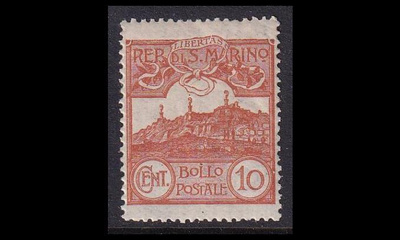 San Marino 70 ** Monte Titano 10 C ruskea (1921)
