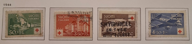 LaPe 278, 279, 280, 281 - Punainen Risti 1944 - o