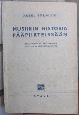 Aksel Törnudd: Musiikin historia pääpiirteissään. 5. painos.