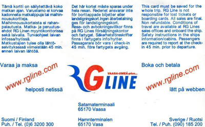 RG LINE CASINO EXPRESS MAIHINNOUSUKORTTI/LANDGÅNGSKORT 2004