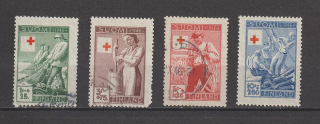 1946 vuoden PunaisenRistin merkkisarja ristin siirtymillä