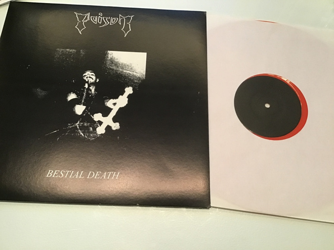 Poison . Bestial death LP punainen vinyl numbered unofficial