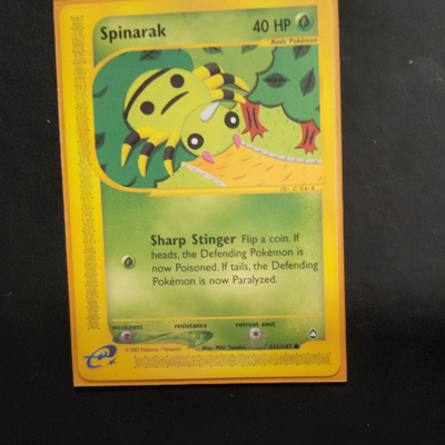 Spinarak #111 Pokemon Aquapolis card common