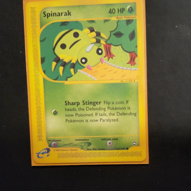 Spinarak #111 Pokemon Aquapolis card common