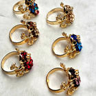 Cute Vintage Frog Rhinestone Ring – Adjustable – Choose Colo - pikkukuva 2