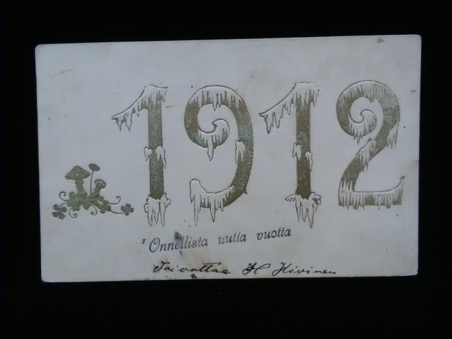 Postikortti Onnellista uutta vuotta 1912