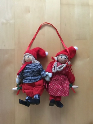 Tonttutyttö ja tonttupoika joulukoriste