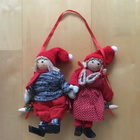 Tonttutyttö ja tonttupoika joulukoriste - pikkukuva 1