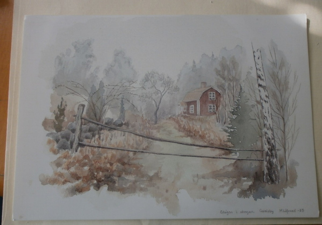 M. Löfsved: Tupa metsässä. Gamleby, taidepk, ei p.