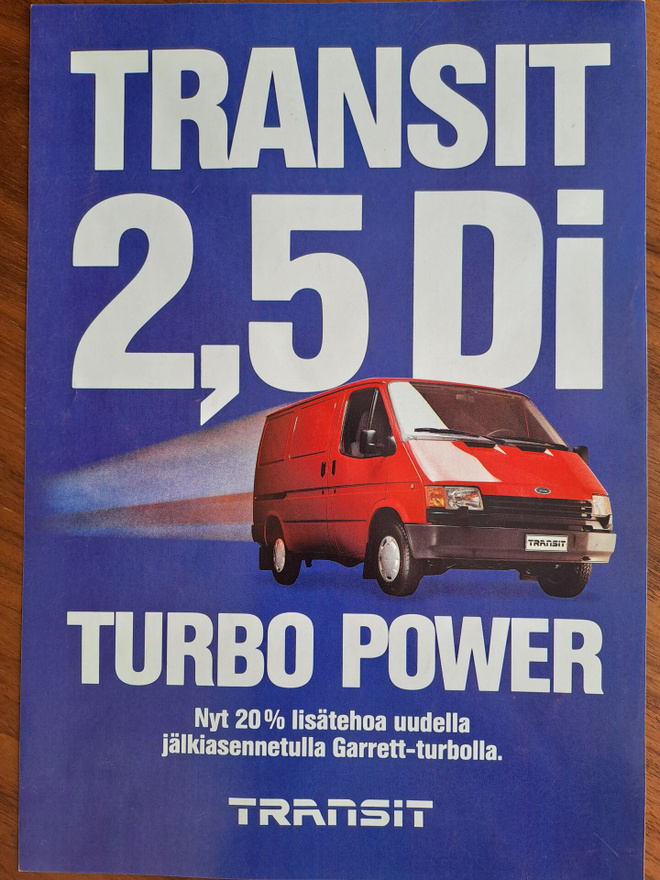 Ford Transit Garrett Turbo -esite 80-luvun lopusta