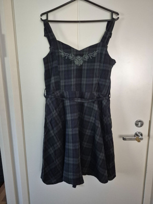 Ruudullinen sinivhreä mekko, koko M Disney (#3411)