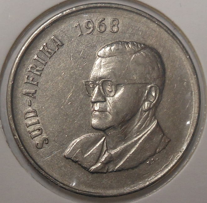 South Africa. 50 cents 1968. Afrikaans legend.