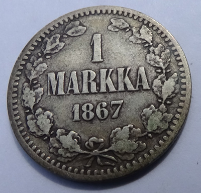 1867 1 markka tyyppi 1.1 kl3