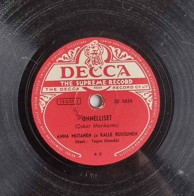 Savikiekko 1942 Anna Mutanen & Kalle Ruusunen Decca SD 5039