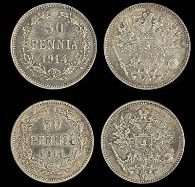 50 penniä 1911 & 1914