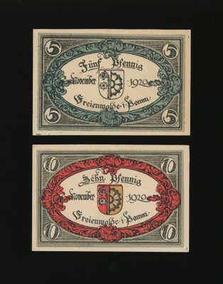Saksa Notgeld 5, 10 Pfg, Freienwalde 1920
