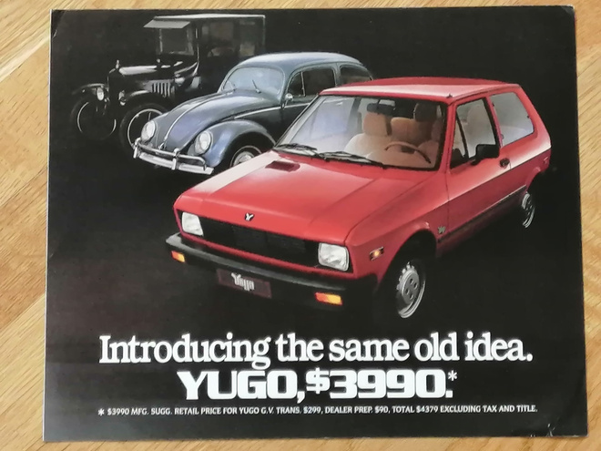 1985 Yugo esite - KUIN UUSI - Jugo Zastava