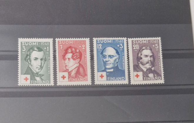 1948 PUNAINEN RISTI SARJA **, LAPE 345-348
