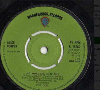 ALICE COOPER: No More Mr. Nice Guy * Raped And Freezin’ *UK