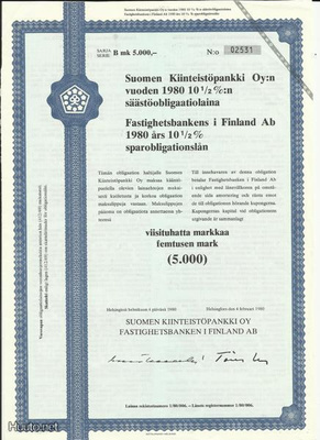 Suomen Kiinteistöpankki OY 1980 10 1/2 %:n säästöobligaatio
