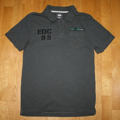 Esprit EDC harmaa t-paita kauluksilla L / 14v / 164-170
