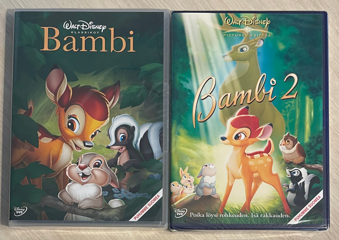 Walt Disney: BAMBI 1&2 (2DVD) puhuttu suomeksi (UUSI)