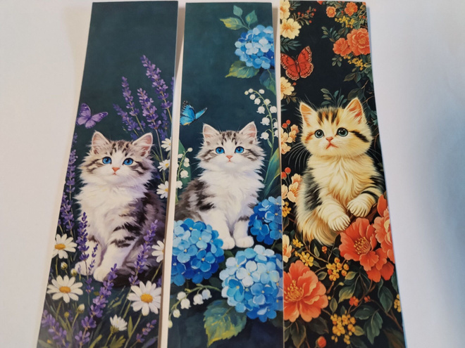 Kissa kirjanmerkkejä 3kpl.