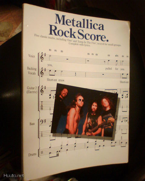 Nuottikirja METALLICA : ROCK SCORE ( UK 1993 ) Sis.pk:t