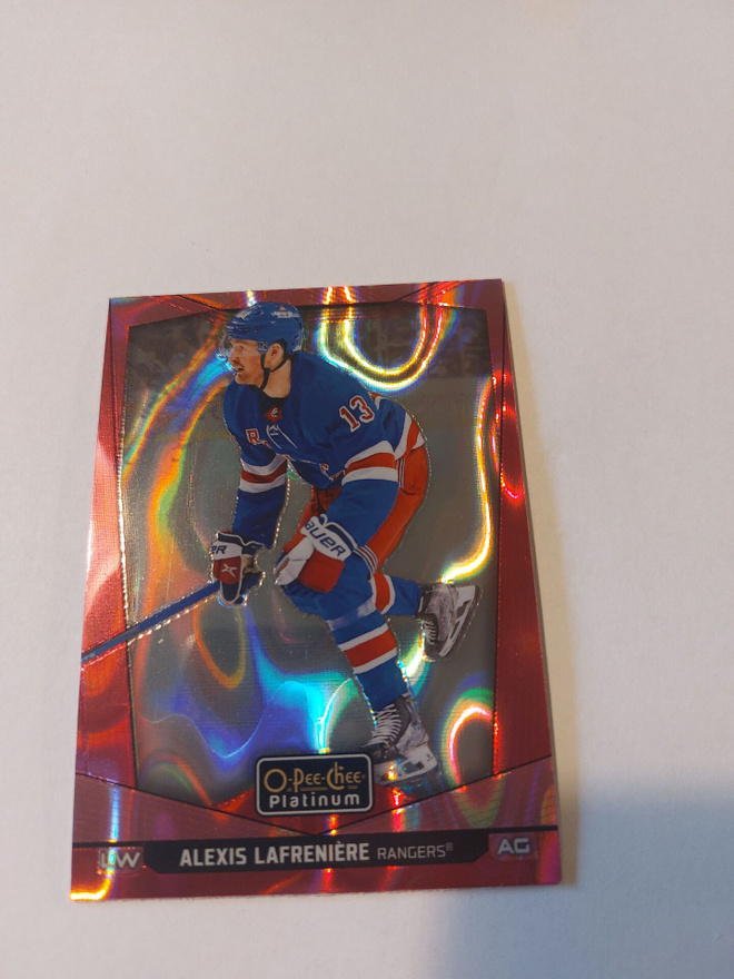 24-25 O-Pee-Chee Platinum Pink Magma #110 Alexis Lafreniere