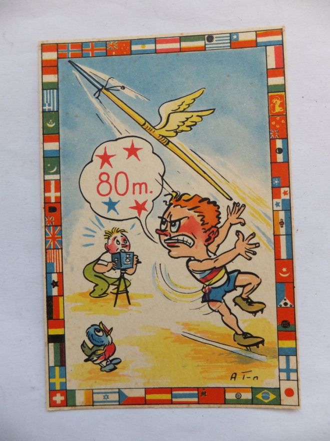 VANHA Postikortti Tilgmann Olympia 1952 Helsinki KOMEA
