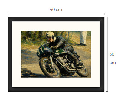Uusi TT moottoripyörä art print kehystetty 30 cm x 40 cm