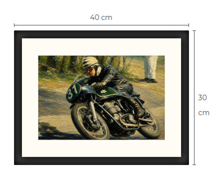 Uusi TT moottoripyörä art print kehystetty 30 cm x 40 cm