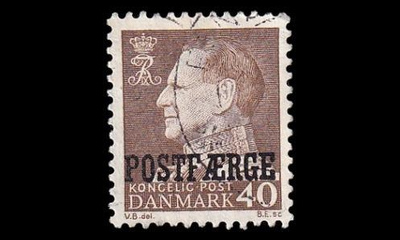 Tanska PF_41 o Frederik IX 40 öre oliivinruskea (1967)