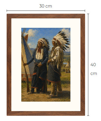 Uusi Intiaani art print kehystetty 30 cm x 40 cm