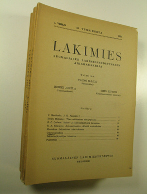 Tauno (toim.) Ellilä : Lakimies, 55. vuosikerta (1957), n...