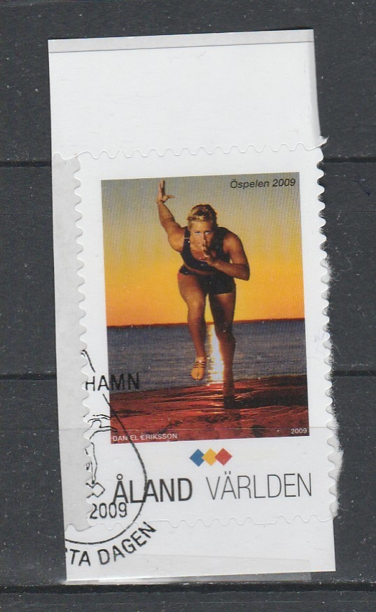 Ahvenanmaa v 2009 OMAKUVAPOSTIMERKKI , leimattu