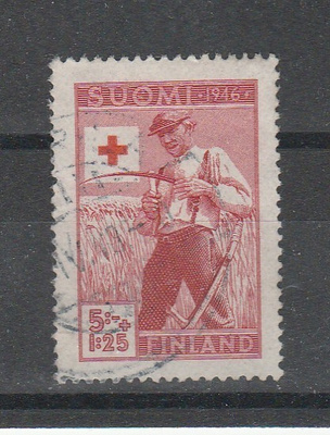 Suomi 1946, PR merkki 5mk+1,25mk , leimattu