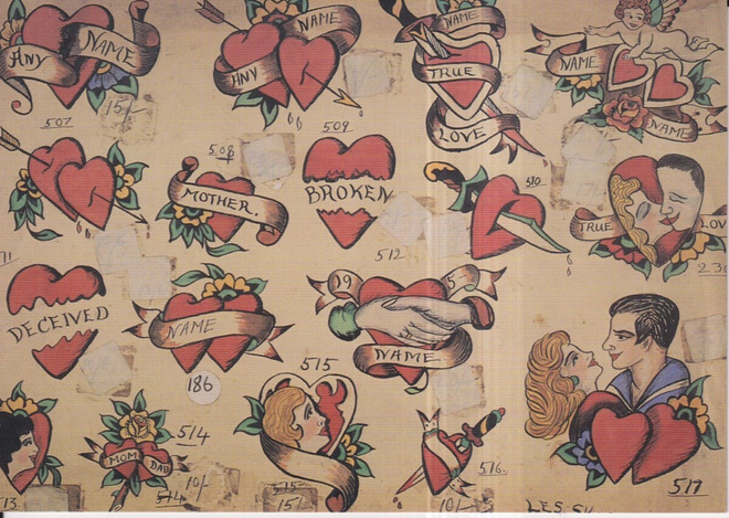 Tatuointi, Classical Desings by Les Skuse. GB. 1950s  ,e114