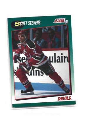 SCOTT STEVENS - ROOKIE - DEVILS - 1991-92 SCORE # 45T
