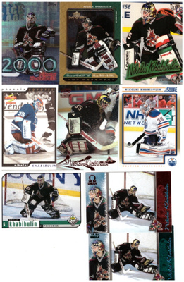 9 x Mv NIKOLAI KHABIBULIN Coyotes, Jets, Oilers, Erikois ym.