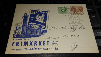 Ruotsi postimerkkikuori 1943 26/10