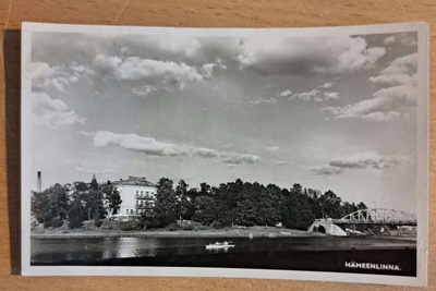 Hämeenlinna, maisema järveltä, kulkenut 1956