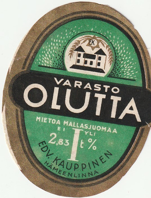 VARASTO OLUTTA EDWIN KAUPPINEN HÄMEENLINNA (K15-S104)