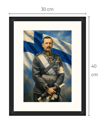 Uusi Mannerheim art print kehystetty 30 cm x 40 cm