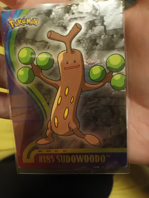 Johto Series Topps Sudowoodo #185 BLUE logo FOIL card