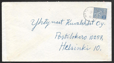 Postilähetys - Yl.m. 0,40mk (LAPE 618) Utti 25.7.1967