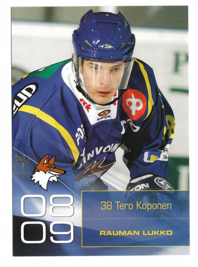 2008-09 Rauman Lukko Postikortti Tero Koponen