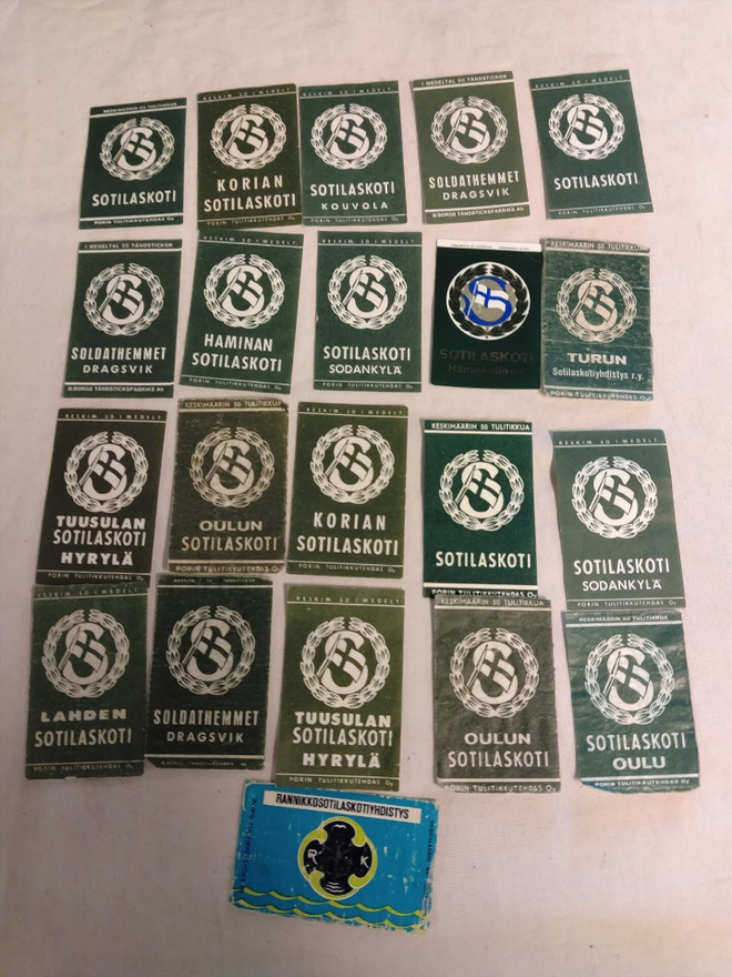 21 kpl sotilaskoteja