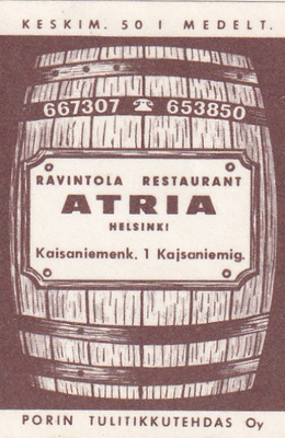 Helsinki, Ravintola ATRIA    b526