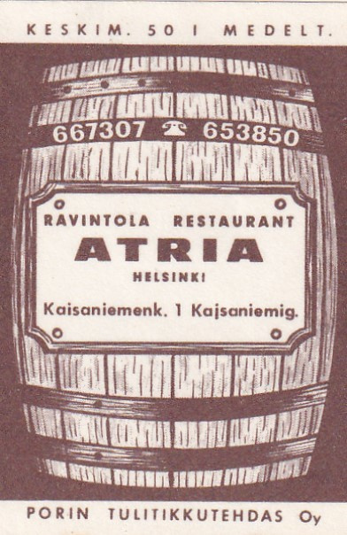 Helsinki, Ravintola ATRIA    b526
